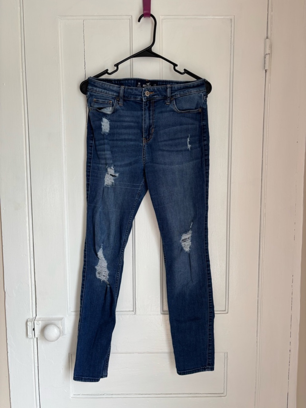 Hollister Dark Blue Distressed Skinny Jeans